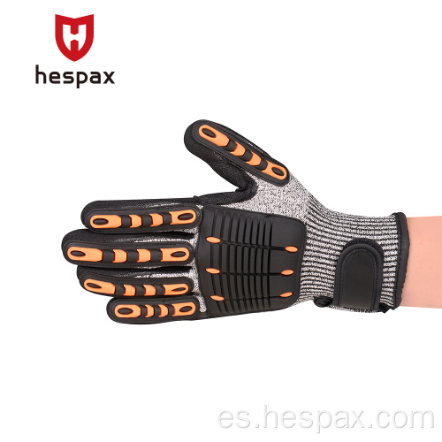 Guantes de trabajo de trabajo pesado Hespax Anti-Vibration TPR